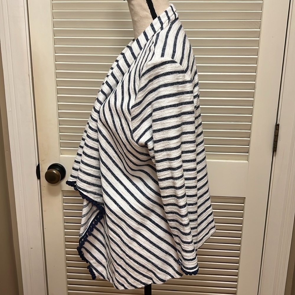 Hearts of Palm Striped Cardigan in Navy and White, Size XLarge, GUC - Picture 9 of 15